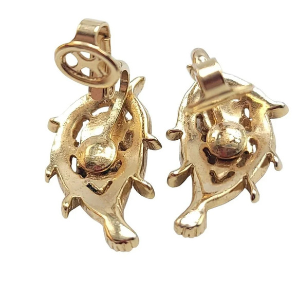 TRIFARI 1960s Pave Clear Rhinestone Textured Leaf Clip Earrings Vintage HTF - Picture 5 of 5